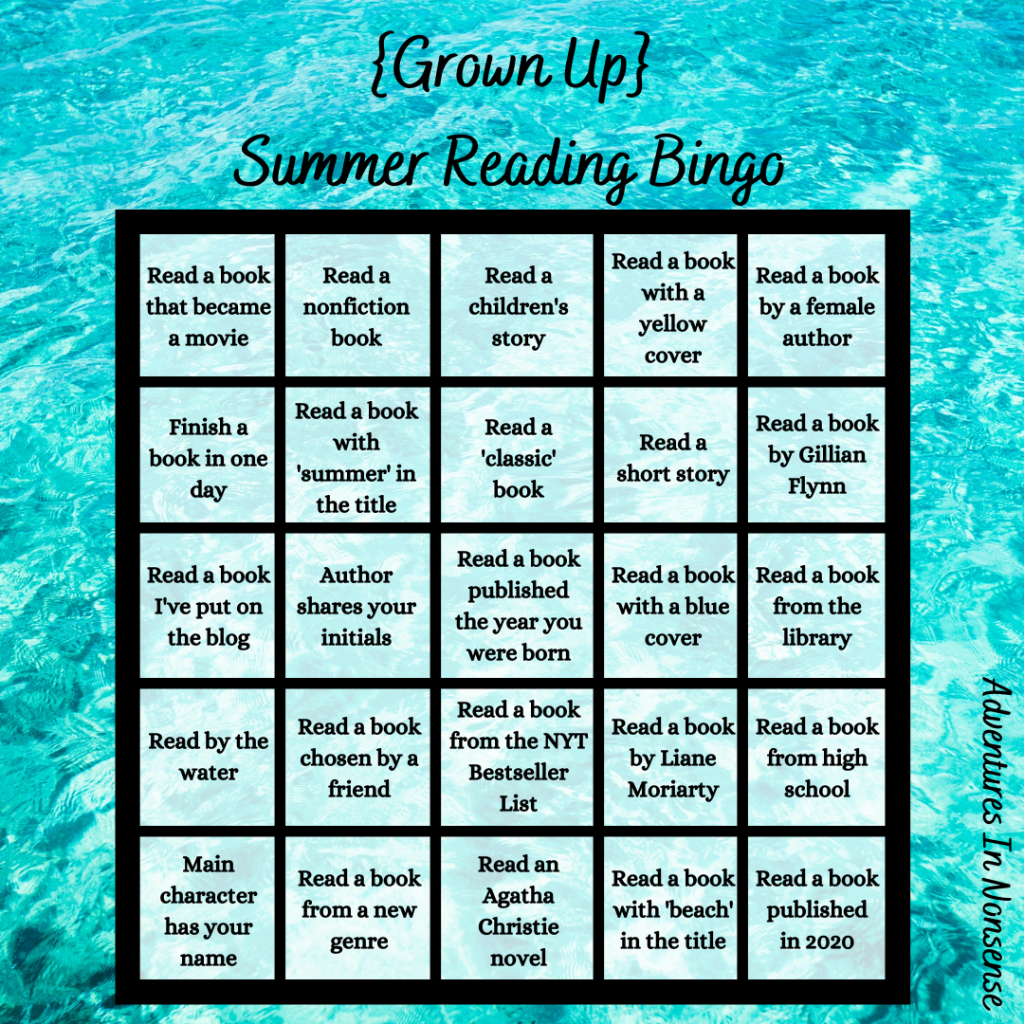 summer reading bingo grown up adult library 
