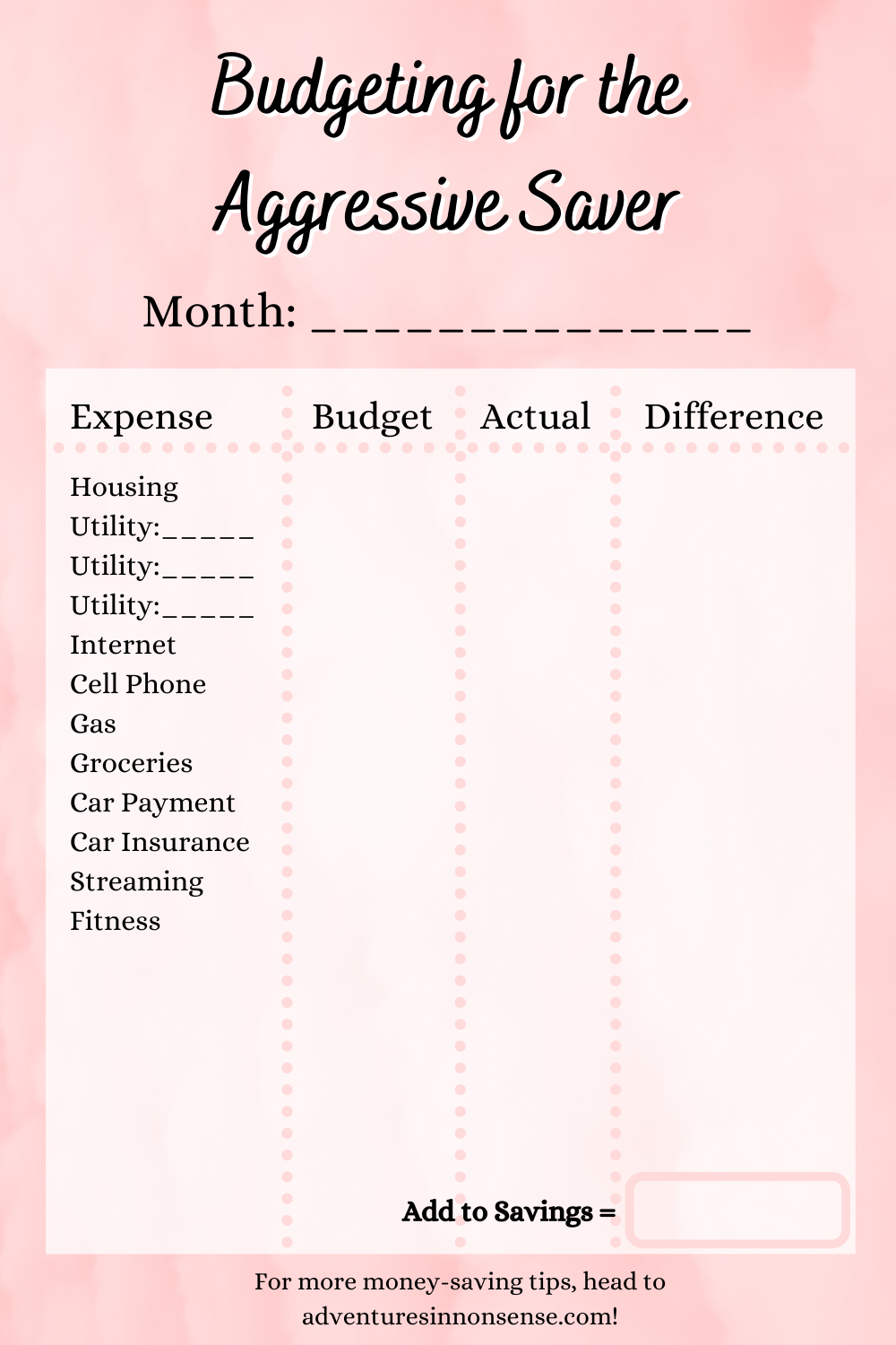 savings plan budgeting